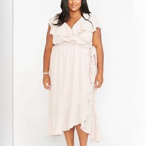 Show Me Your Mumu: Jess Ruffle Midi Bridesmaid Dress (Size 1X)